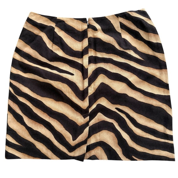 Lauren Ralph Lauren Zebra Print A-Line Skirt Cotton Classic Safari Chic Size 14W - Picture 3 of 6